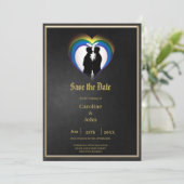 Save The Date Silhouettes homosexuelles élégantes. (Debout devant)