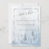 Save the date | Silver Blue Winter Wonderland (Devant)