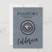 Save The Date Silver California Passport Enregistrer La Date (Devant)