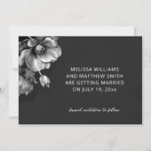 Save The Date Silver Flowers Black Wedding (Dos)
