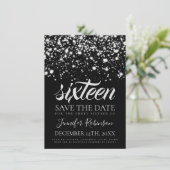 Save The Date Silver Midnight Glam Sweet 16 fête d'anniversaire (Debout devant)