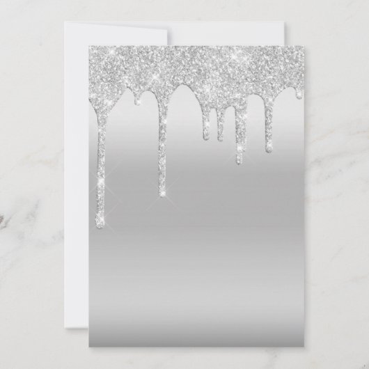 Save The Date Silver Parties scintillant Drip Glam Trendy Enregi (Dos)