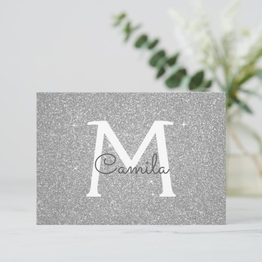 Save The Date Silver Sparkle Parties scintillant Quinceanera Enr (Debout devant)