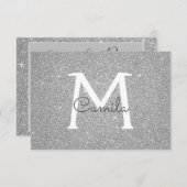Save The Date Silver Sparkle Parties scintillant Quinceanera Enr (Devant / Derrière)
