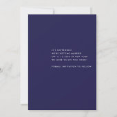 Save The Date Simple 1 Photo Bold Marine bleu et blanc Mariage (Dos)