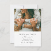 Save The Date Simple 2 Photo Mariage Épargnez la Date  (Dos)