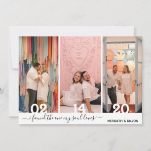 Save The Date Simple 4 Photo Élégant Script Enregistrer La Date