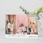 Save The Date Simple 4 Photo Élégant Script Enregistrer La Date (Debout devant)