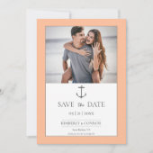 Save The Date Simple Ancre Nautique Enregistrer la Date | Pêche (Devant)