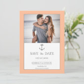 Save The Date Simple Ancre Nautique Enregistrer la Date | Pêche (Debout devant)