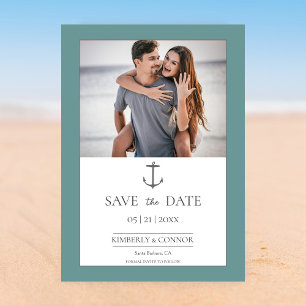 Save The Date Simple Ancre Naútíque Photo Enregistrez la Date