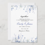 Save The Date simple aquarelle Floral Dusty Blue mariage invita (Devant)