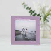 Save The Date Simple Artsy Minimal Photo Lavender Mariage (Debout devant)