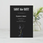 Save The Date Simple Black Roses gothique faire part de date de (Debout devant)