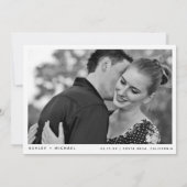 Save The Date Simple Black & White 2 Photo Enregistrer la date (Dos)