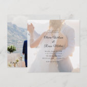Save The Date Simple Black & White Overlay Photo Wedding (Devant / Derrière)