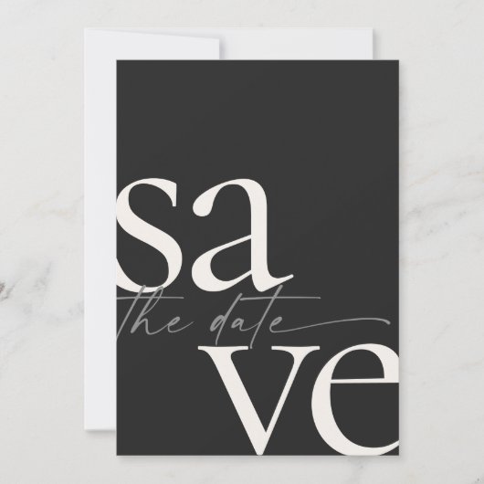 Save The Date Simple Black White Photo (Devant)