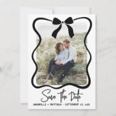 Save The Date Simple Black White Photo Wedding (Devant)