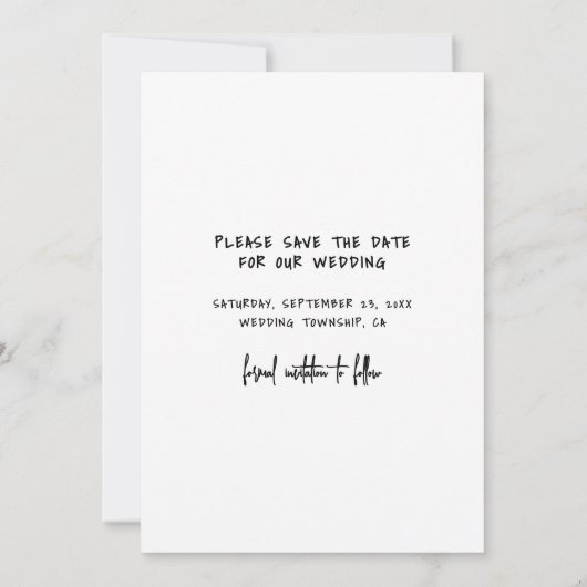 Save The Date Simple Black White Photo Wedding (Dos)