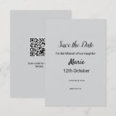 Save The Date simple blanc noir classique edi bat mitzvah (Devant / Derrière)