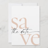 Save The Date Simple Blush Black Photo Enregistrer La Date (Devant)