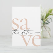 Save The Date Simple Blush Black Photo Enregistrer La Date (Debout devant)