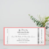 Save The Date Simple Boarding Pass Enregistrer la date Invitatio (Debout devant)