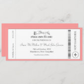 Save The Date Simple Boarding Pass Enregistrer la date Invitatio (Devant / Derrière)