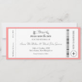 Save The Date Simple Boarding Pass Enregistrer la date Invitatio (Devant)