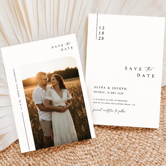 Save The Date Simple Boho Elegant Enregistrer la photo Date
