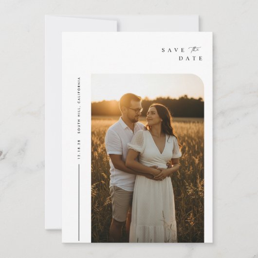 Save The Date Simple Boho Elegant Enregistrer la photo Date (Devant)