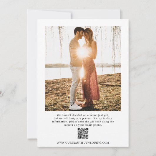 Save The Date Simple Bold Date Photo Mariage moderne (Dos)