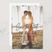 Save The Date Simple Bold Date Photo Mariage moderne (Devant / Derrière)