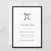Save The Date Simple Bow Mariage Classique (Devant)