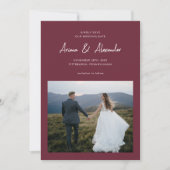 Save The Date Simple Burgundy Script Mariage photo (Devant)