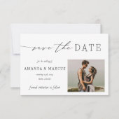 Save The Date Simple Calligraphie Moderne Photo Mariage (Devant)