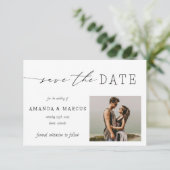 Save The Date Simple Calligraphie Moderne Photo Mariage (Debout devant)