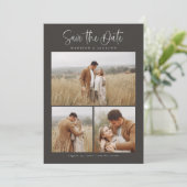 Save The Date Simple Calligraphie Script Moderne Quatre Photo (Debout devant)