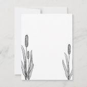 Save The Date Simple Cattails Mariage noir et blanc (Dos)