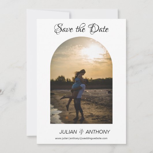 Save The Date Simple Chic 2 Photo Mariage (Devant)