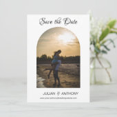 Save The Date Simple Chic 2 Photo Mariage (Debout devant)
