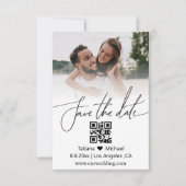 Save The Date simple chic code qr couple photo enregistrer la da (Devant)