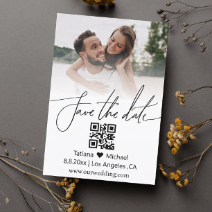 Save The Date simple chic code qr couple photo enregistrer la da