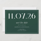 Save The Date Simple Chic Mariage Non Photo Enregistrer La Date (Devant)