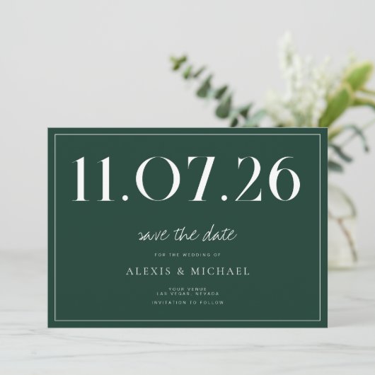Save The Date Simple Chic Mariage Non Photo Enregistrer La Date (Debout devant)