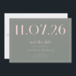 Save The Date Simple Chic Mariage Non Photo Enregistrer La Date<br><div class="desc">Un simple et moderne enregistrer la carte de date. Personnalisez ce design chic noir et blanc pour avoir votre date mariage,  les noms et les détails.</div>