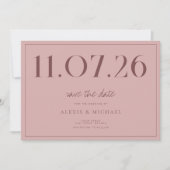 Save The Date Simple Chic Mariage Non Photo Enregistrer La Date (Devant)