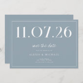 Save The Date Simple Chic Mariage Non Photo Enregistrer La Date (Devant / Derrière)
