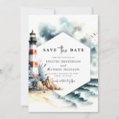 Save The Date Simple Chic Minimalisme Mariage phare (Devant)