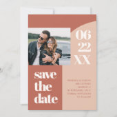 Save The Date Simple chic pêche en terre cuite photo arc (Devant)